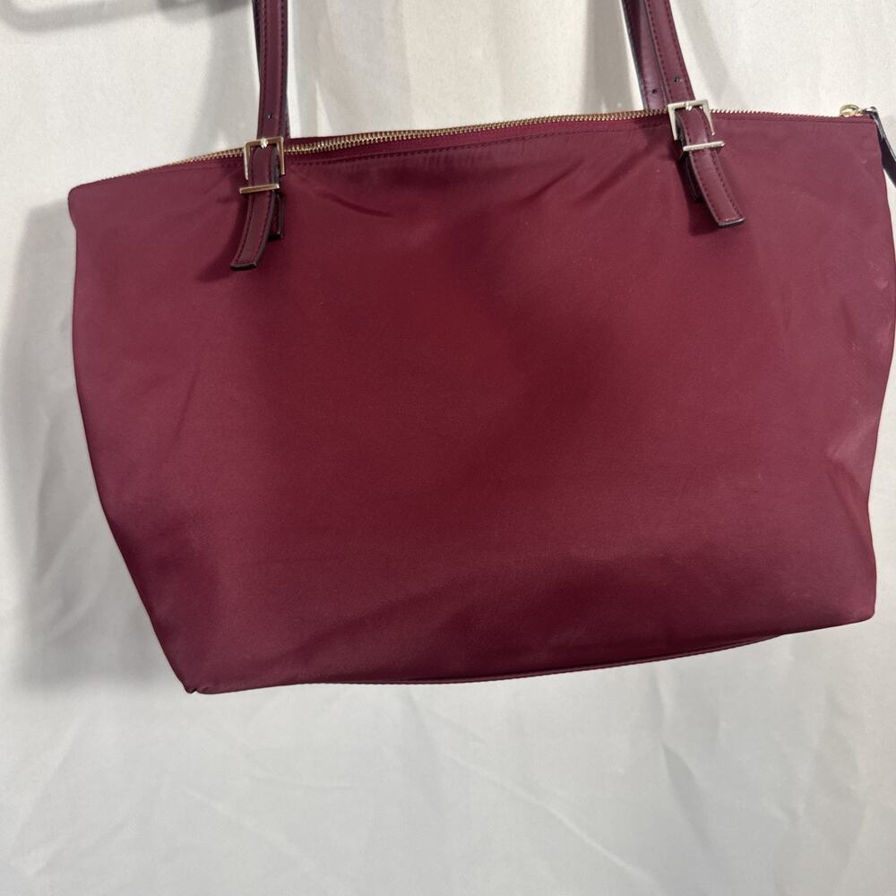Kate Spade Watson Lane Maya Tote Burgundy Nylon Bag Gold Hardware - Picture 7 of 11